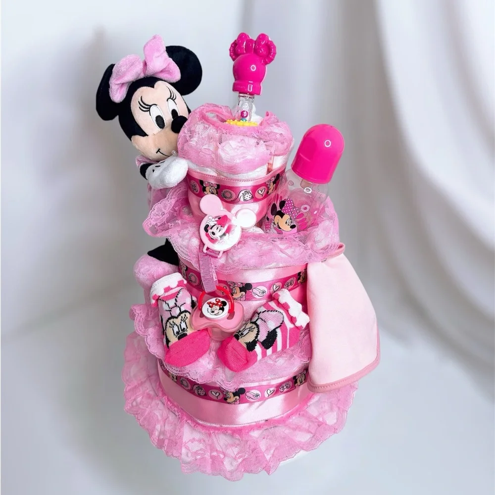 Minnie Mouse Diaper Cake, Baby Shower Gift